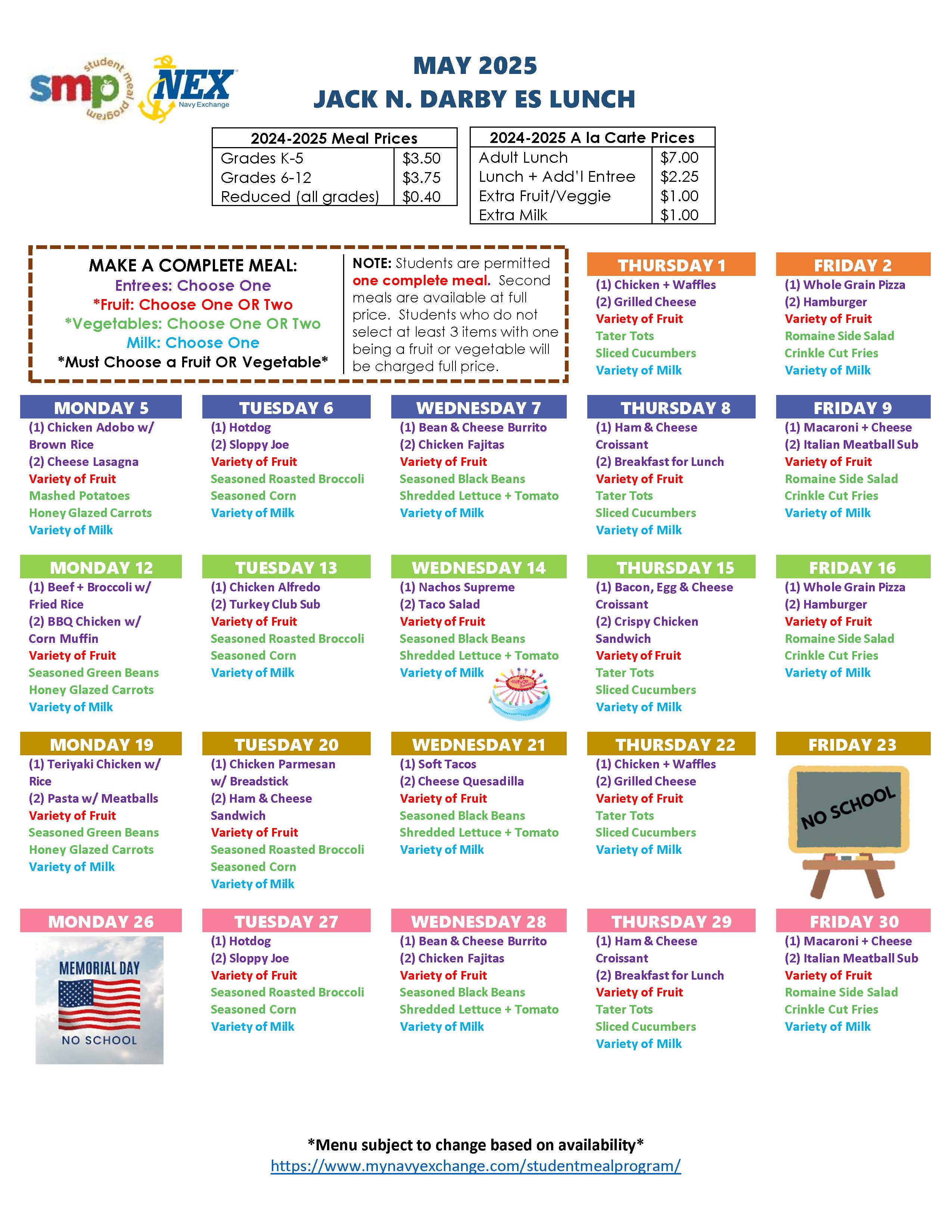 May Menu